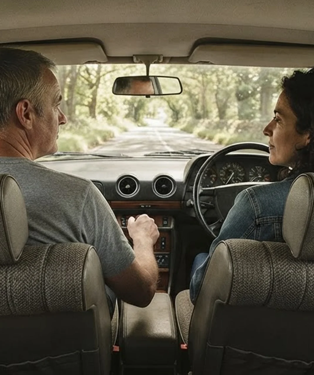 Bezoekers onderweg naar het museum in een auto